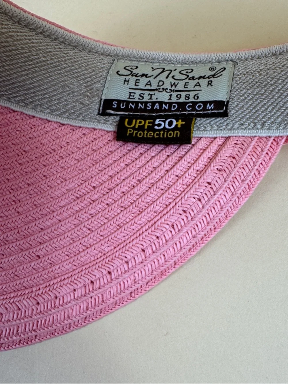NWT Sun 'N' Sand Women's Pink Straw Sun Visor UPF 50+ Protection Beach Golf Hat - Picture 6 of 6